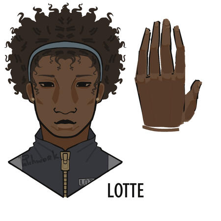 black fem character(my oc Lotte)