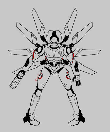 a full body of V1 from Ultrakill a full body of V1 from Ultrakill